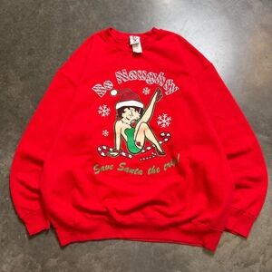 Vintage 2004 Betty Boop “Be Naughty” Christmas Crewneck